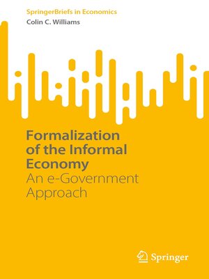 cover image of Formalization of the Informal Economy